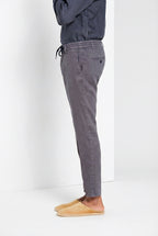 Milano Jogger men's chino pants in linen and cotton twill extra slim fit