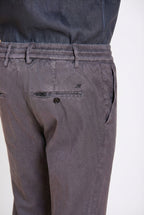 Milano Jogger men's chino pants in linen and cotton twill extra slim fit
