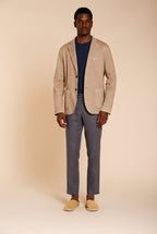 Milano Jogger pantalone chino uomo in twill di lino e cotone extra slim fit