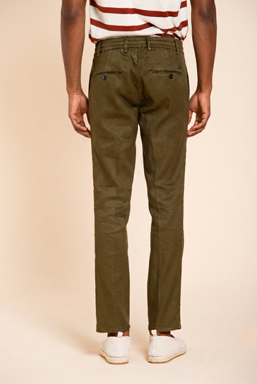 Milano Jogger Herren Chinohose aus Leinen und Baumwoll Twill extra slim fit