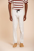 Milano Jogger pantalon chino homme en twill de lin et coton extra slim fit