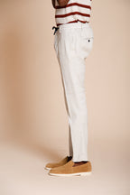 Milano Jogger pantalon chino homme en twill de lin et coton extra slim fit