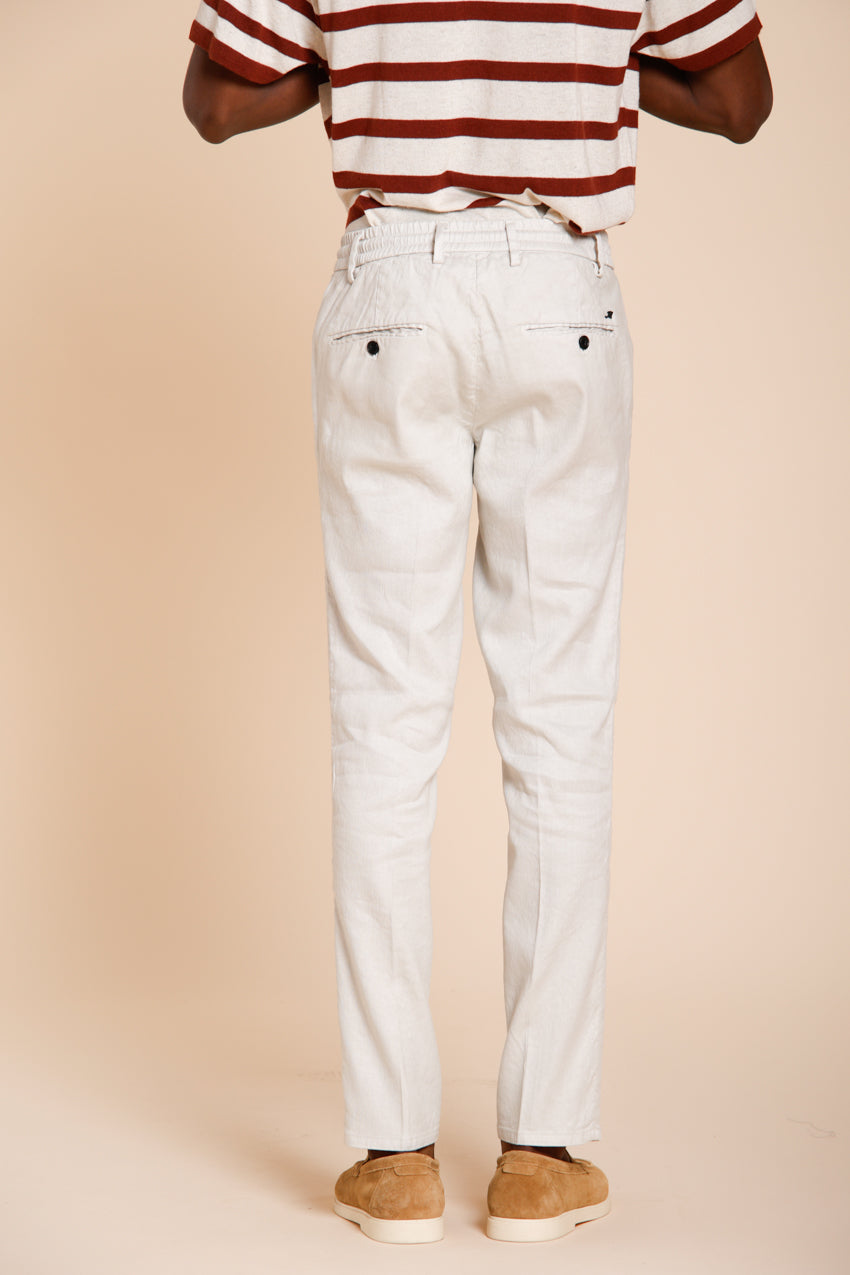Milano Jogger pantalon chino homme en twill de lin et coton extra slim fit