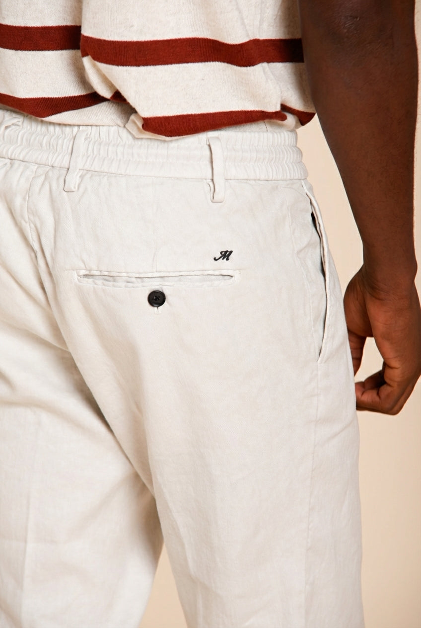 Milano Jogger pantalon chino homme en twill de lin et coton extra slim fit