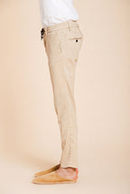 Milano Jogger pantalone chino uomo in twill di lino e cotone extra slim fit