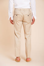 Milano Jogger Hose Chino Herren aus Twill aus Leinen und Baumwolle extra slim fit