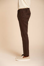 Milano Jogger pantalone chino uomo in twill di lino e cotone extra slim fit