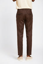 Milano Jogger men's chino pants in linen and cotton twill extra slim fit