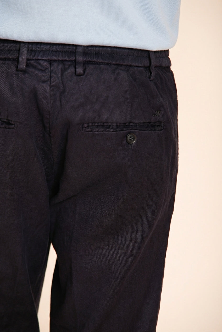 Milano Jogger pantalón chino hombre en twill de lino y algodón extra slim fit