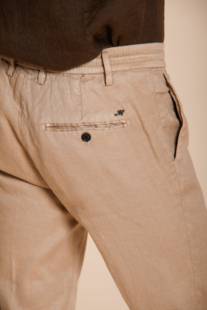 Milano Jogger pantalon chino homme en twill de lin et coton extra slim fit