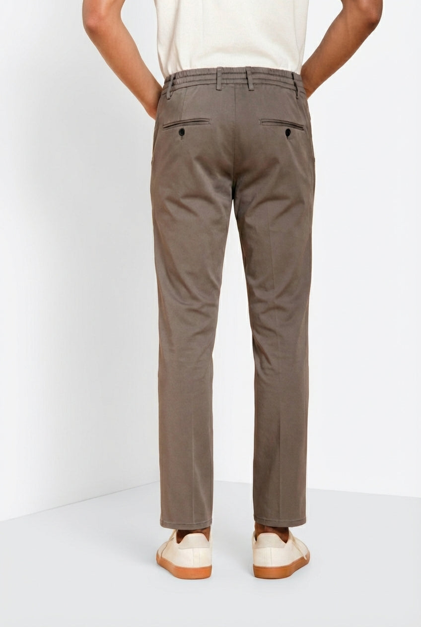 Milano Jogger Travel men's chino pants in technical travel stretch satin extra slim fit