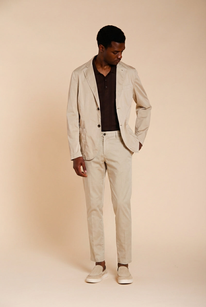 Milano Jogger Travel Hose Chino Herren aus technischem Travel Stretch Satin extra slim fit