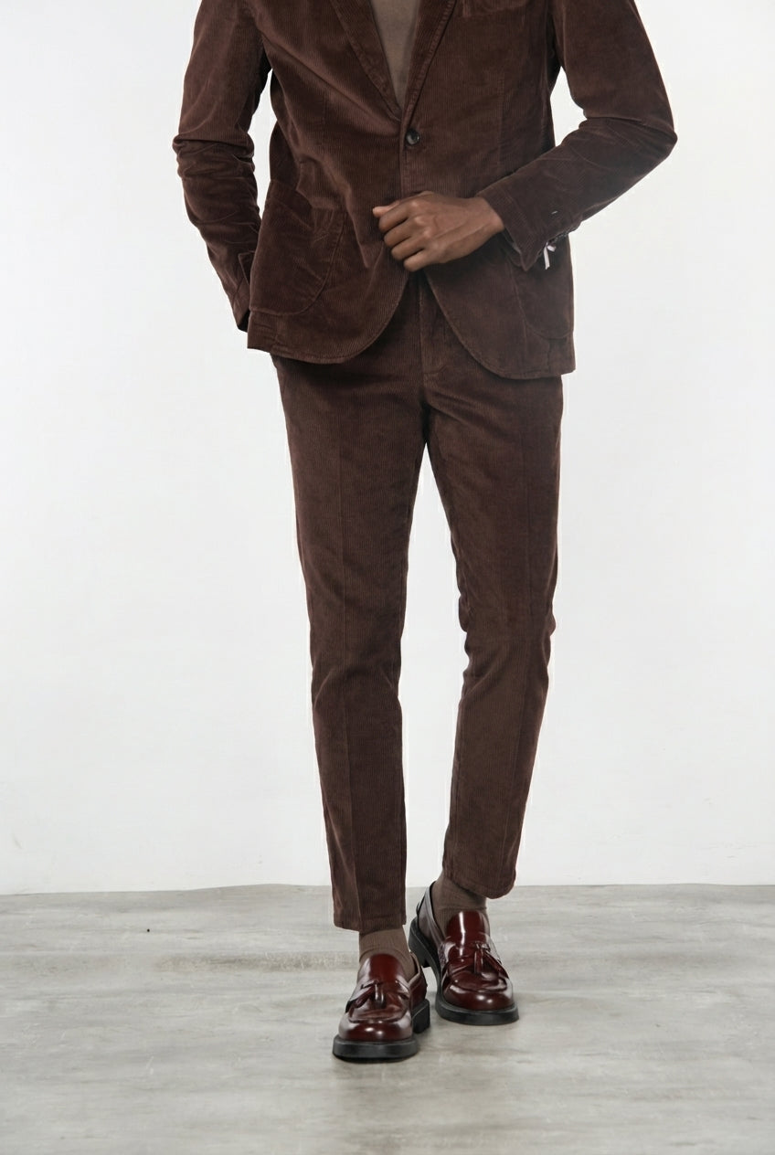 Milano Jogger pantalone chino uomo in velluto 500 righe extra slim fit