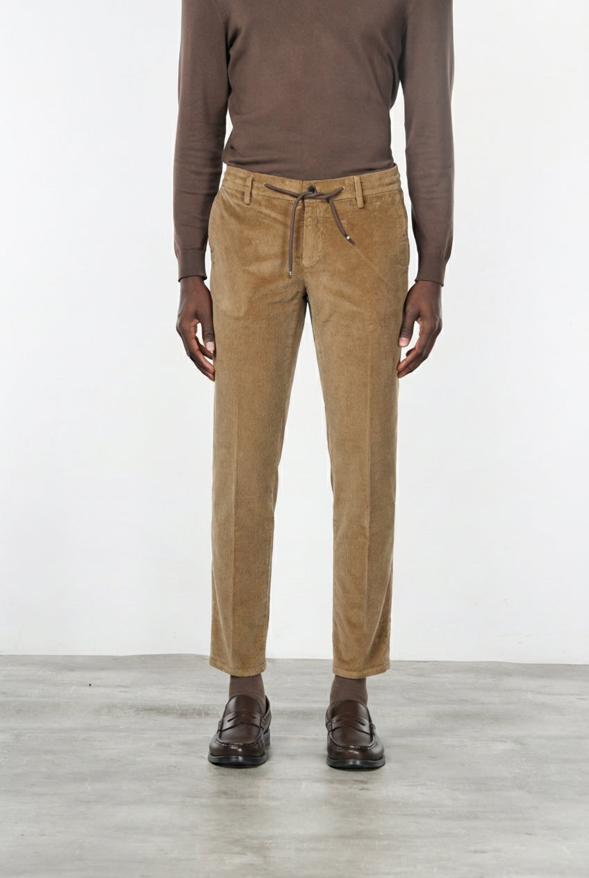 Milano Jogger Chinohose für Herren aus 500-Rippen-Samt mit extra slim fit
