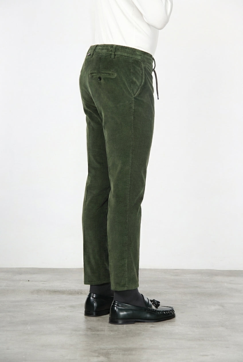 Milano Jogger pantalone chino uomo in velluto 500 righe extra slim fit