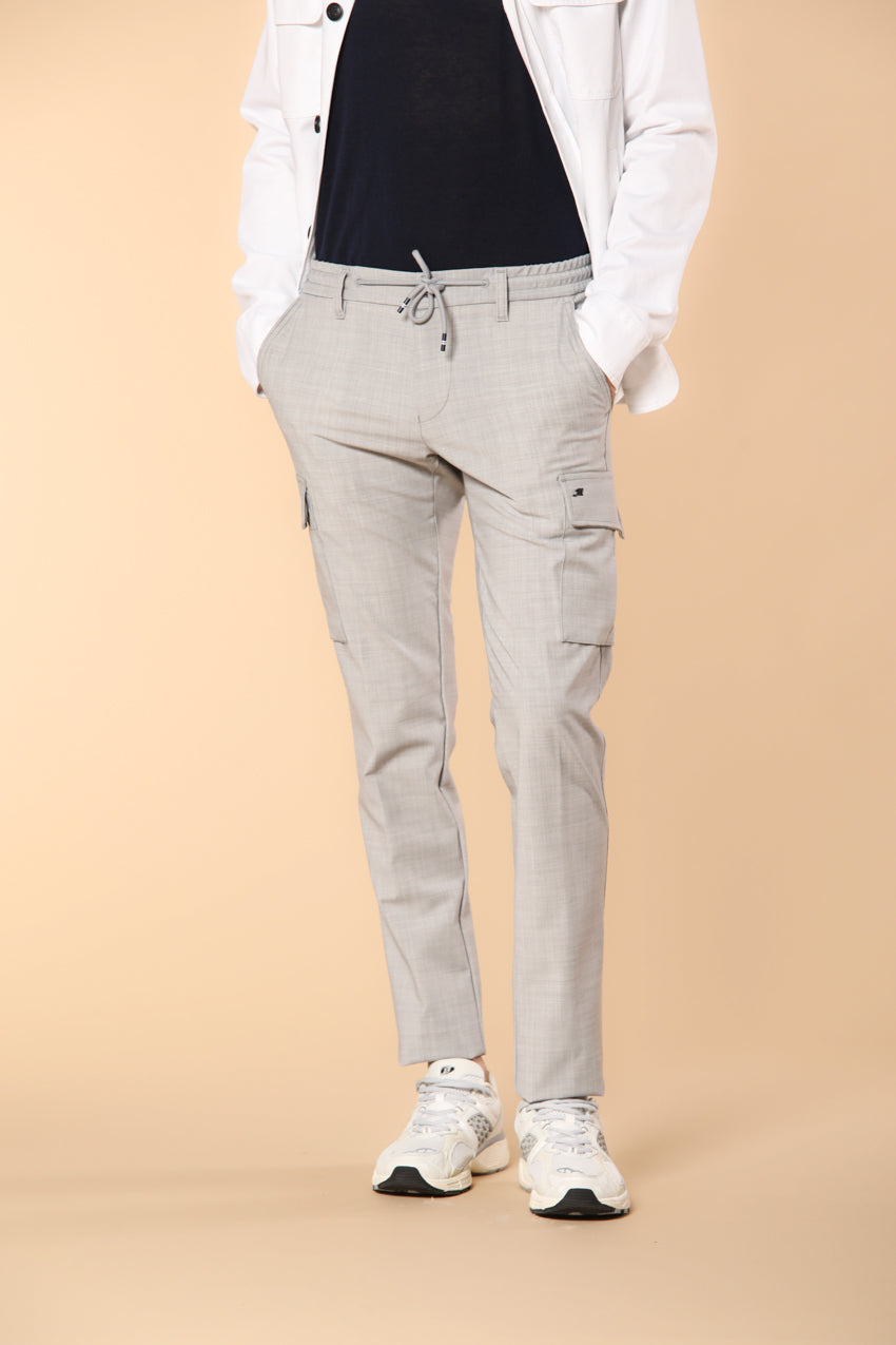 Chile Jogger pantalone cargo uomo in lana travel extra slim fit