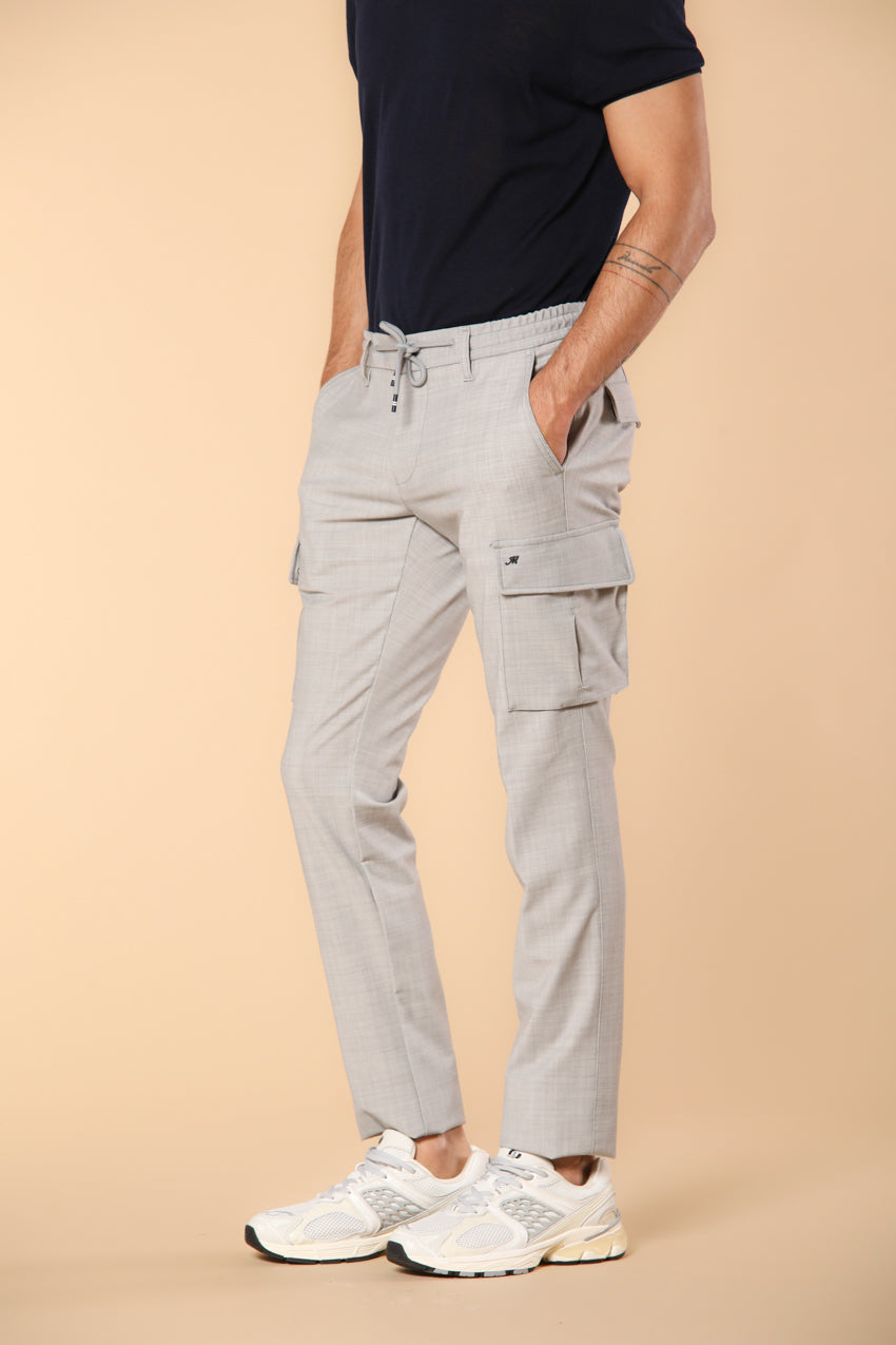 Chile Jogger pantalone cargo uomo in lana travel extra slim fit
