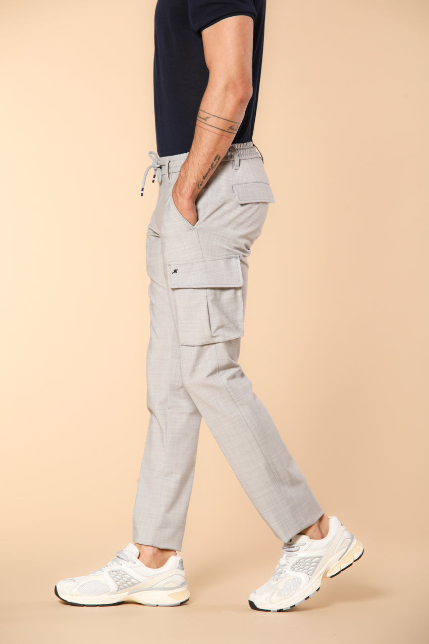 Chile Jogger pantalone cargo uomo in lana travel extra slim fit