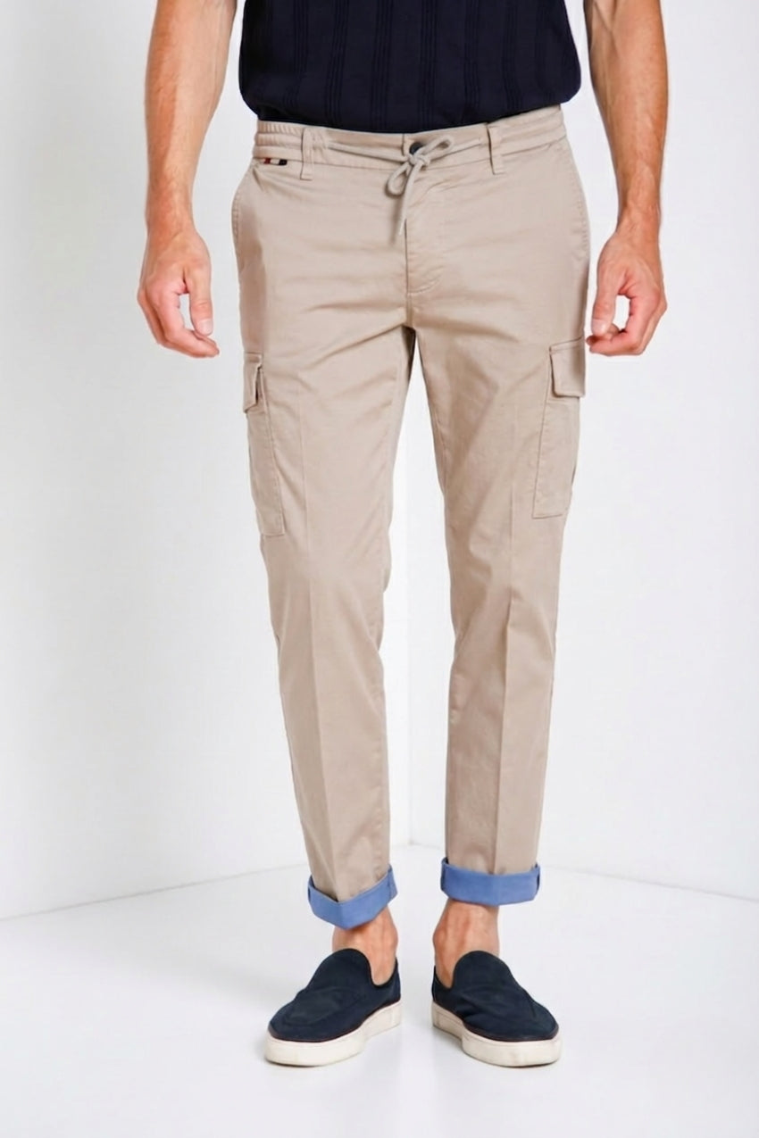 Chile Jogger pantalón cargo hombre de satén técnico travel stretch extra slim fit