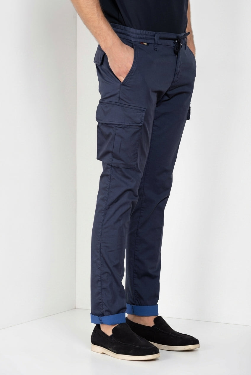 Chile Jogger pantalón cargo hombre de satén técnico travel stretch extra slim fit
