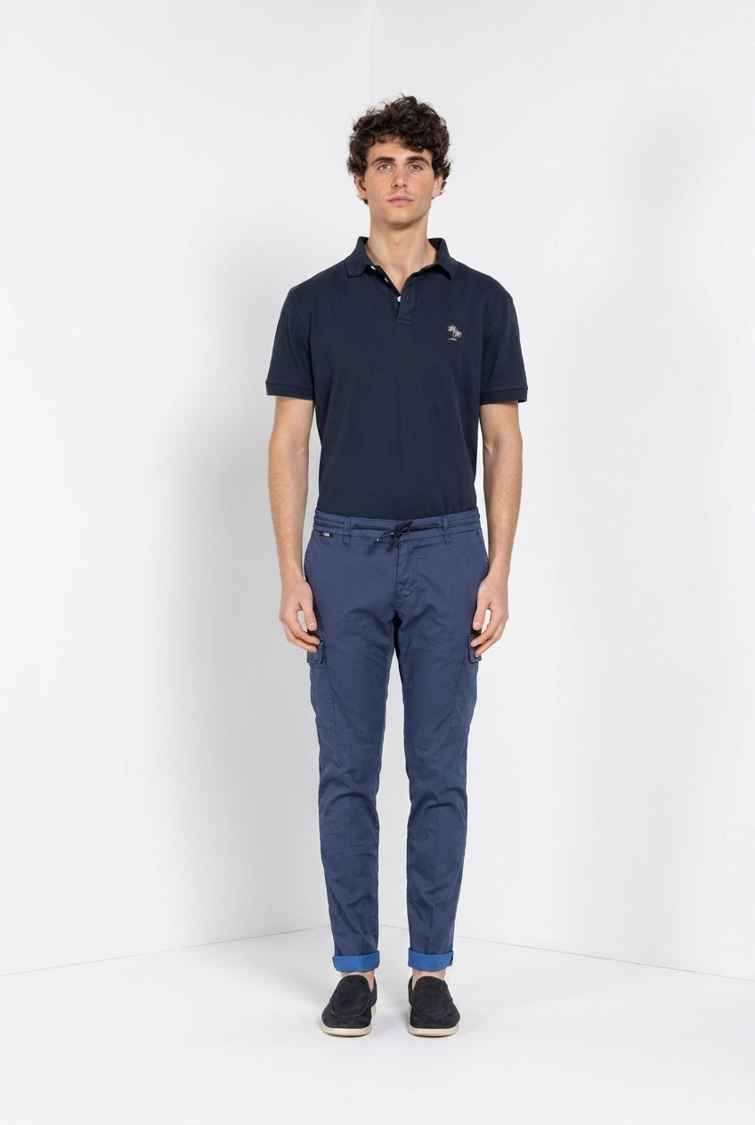 Chile Jogger pantalón cargo hombre de satén técnico travel stretch extra slim fit