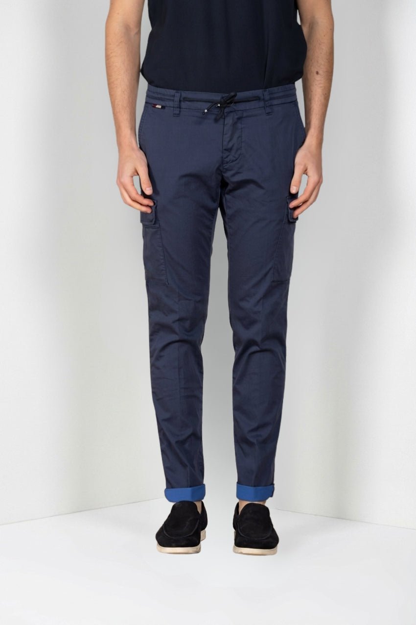 Chile Jogger pantalón cargo hombre de satén técnico travel stretch extra slim fit