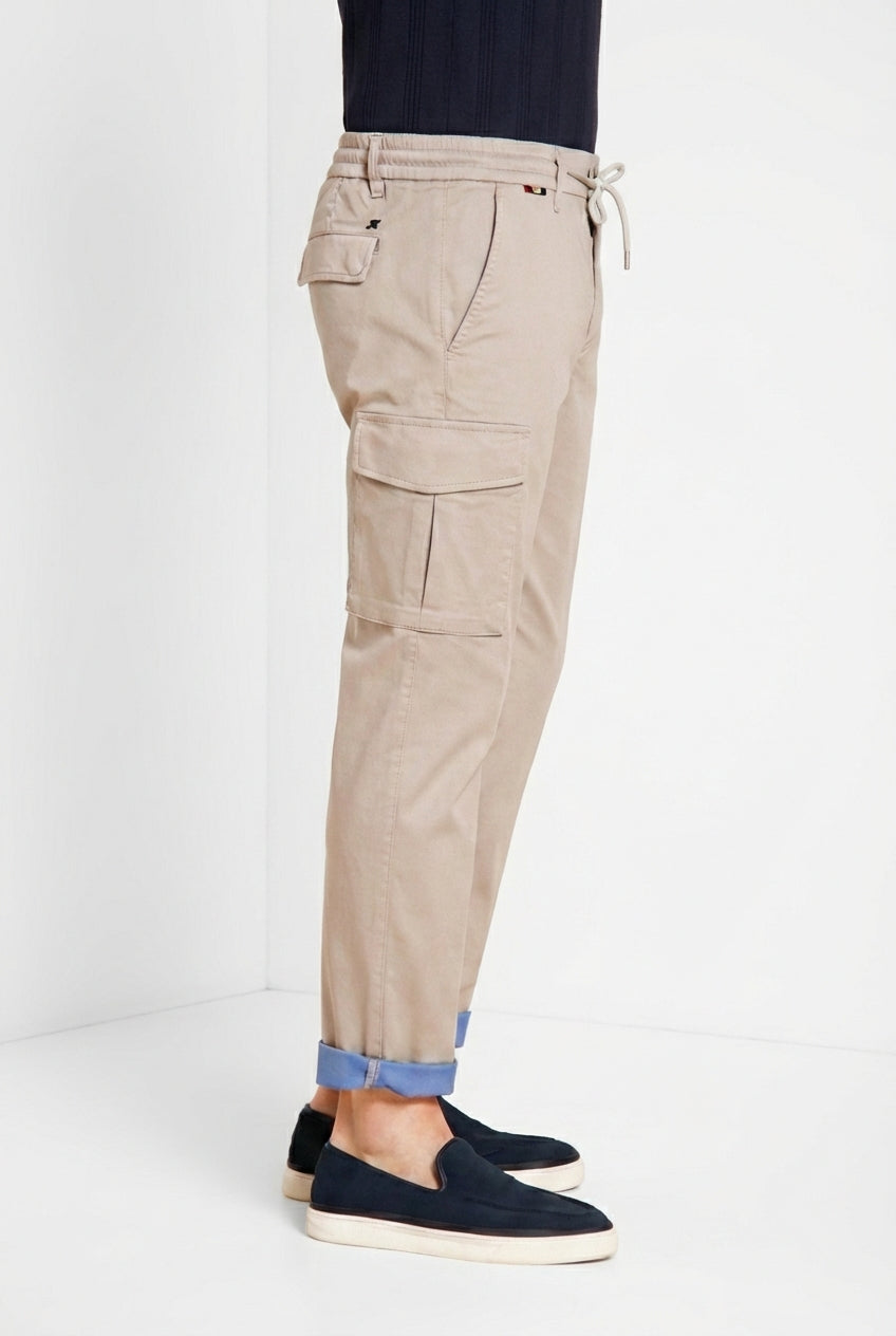 Chile Jogger pantalón cargo hombre de satén técnico travel stretch extra slim fit