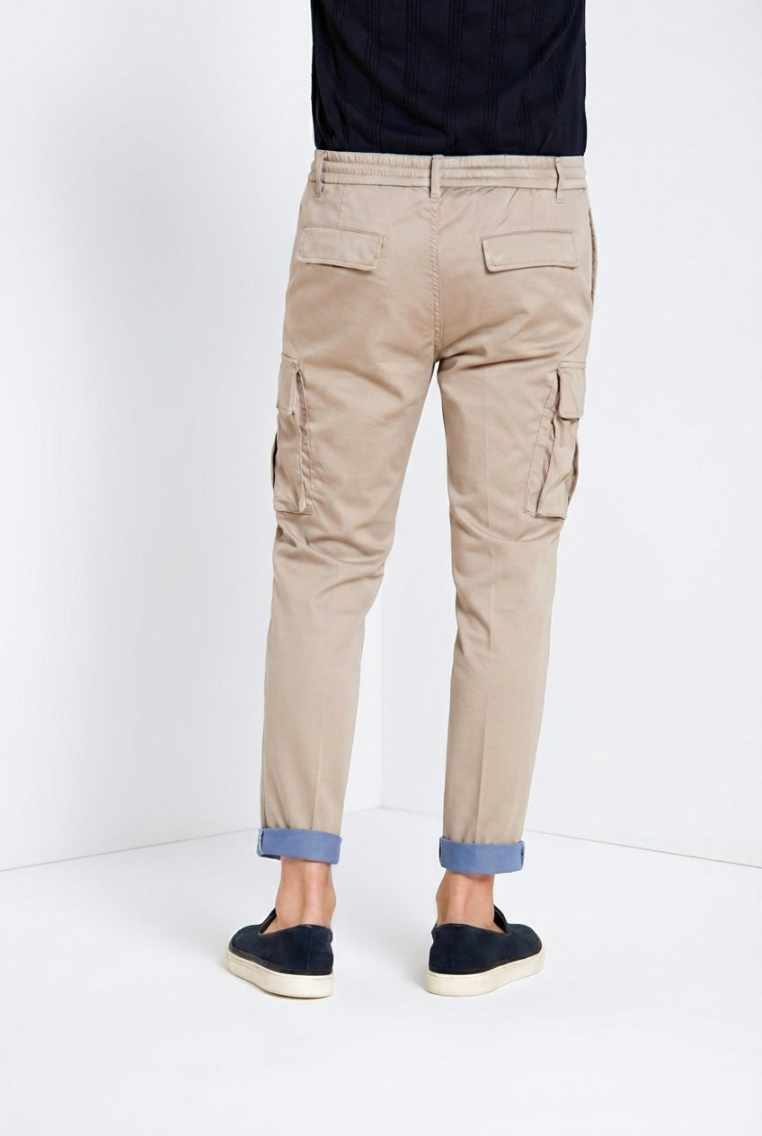 Chile Jogger pantalón cargo hombre de satén técnico travel stretch extra slim fit