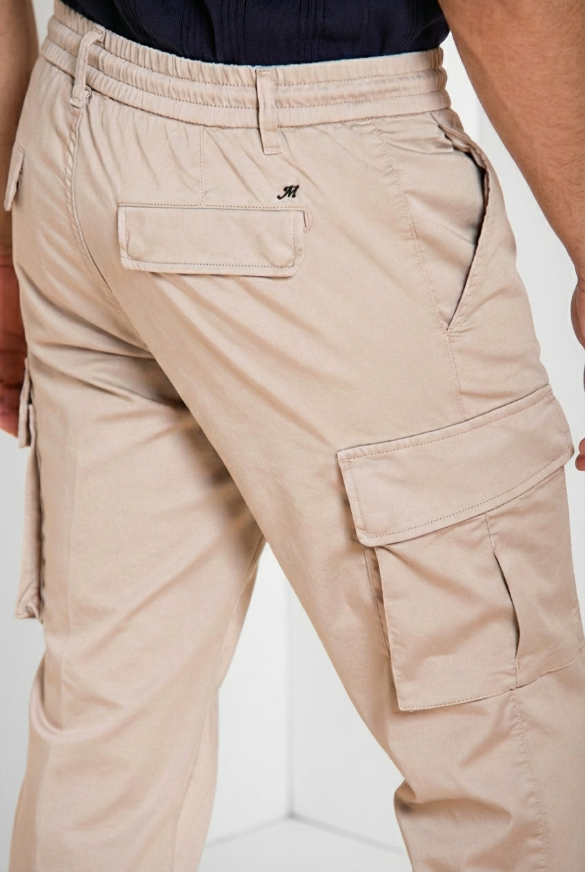 Chile Jogger pantalón cargo hombre de satén técnico travel stretch extra slim fit
