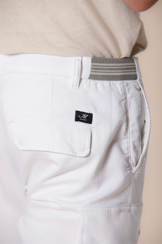 Immagine 3 di pantalone cargo jogger uomo in jersey stretch bianco modello Chile Golf di Mason's