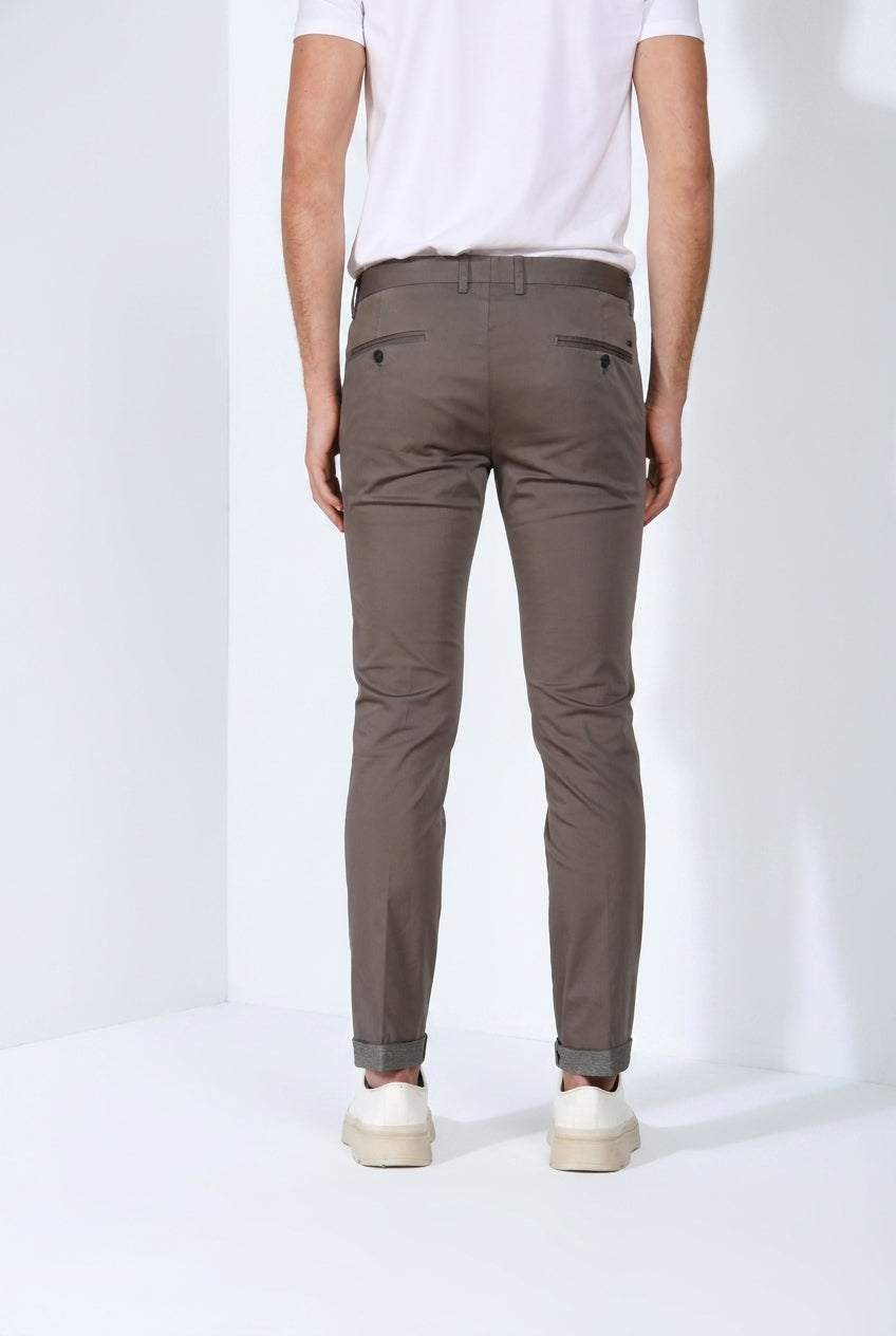 Torino Travel pantalon chino homme en satin technique travel stretch slim fit
