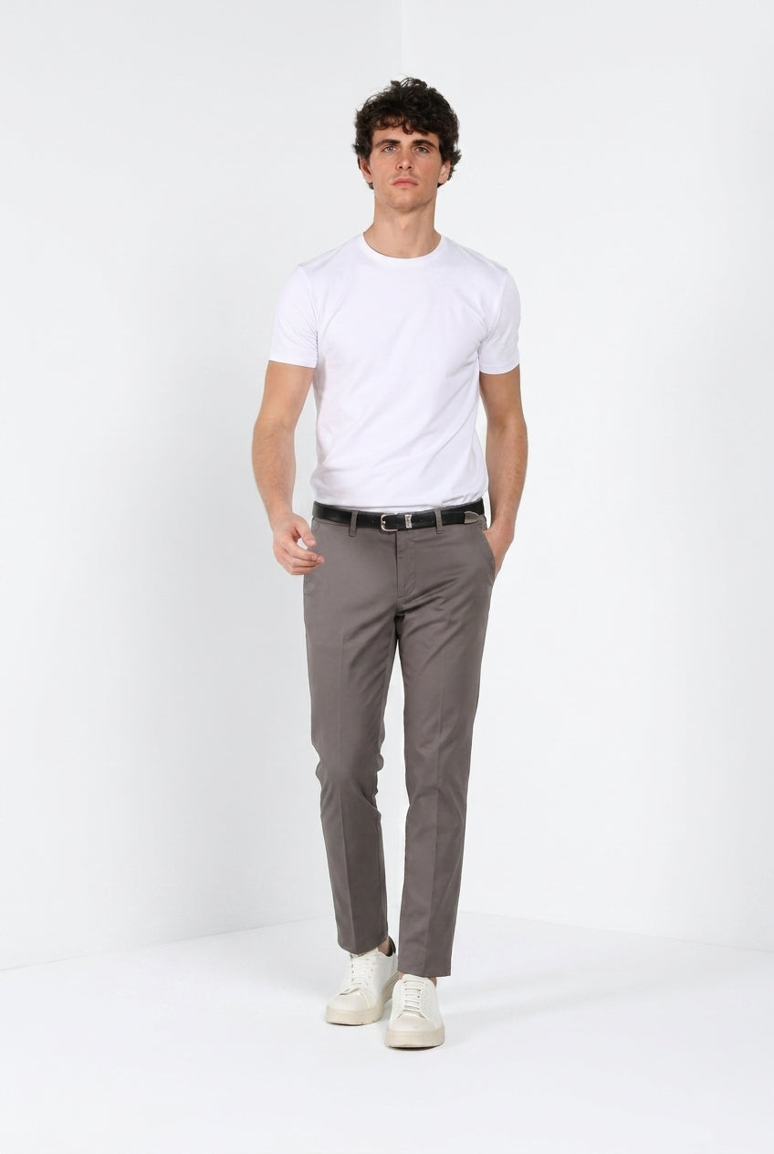 Torino Travel pantalon chino homme en satin technique travel stretch slim fit