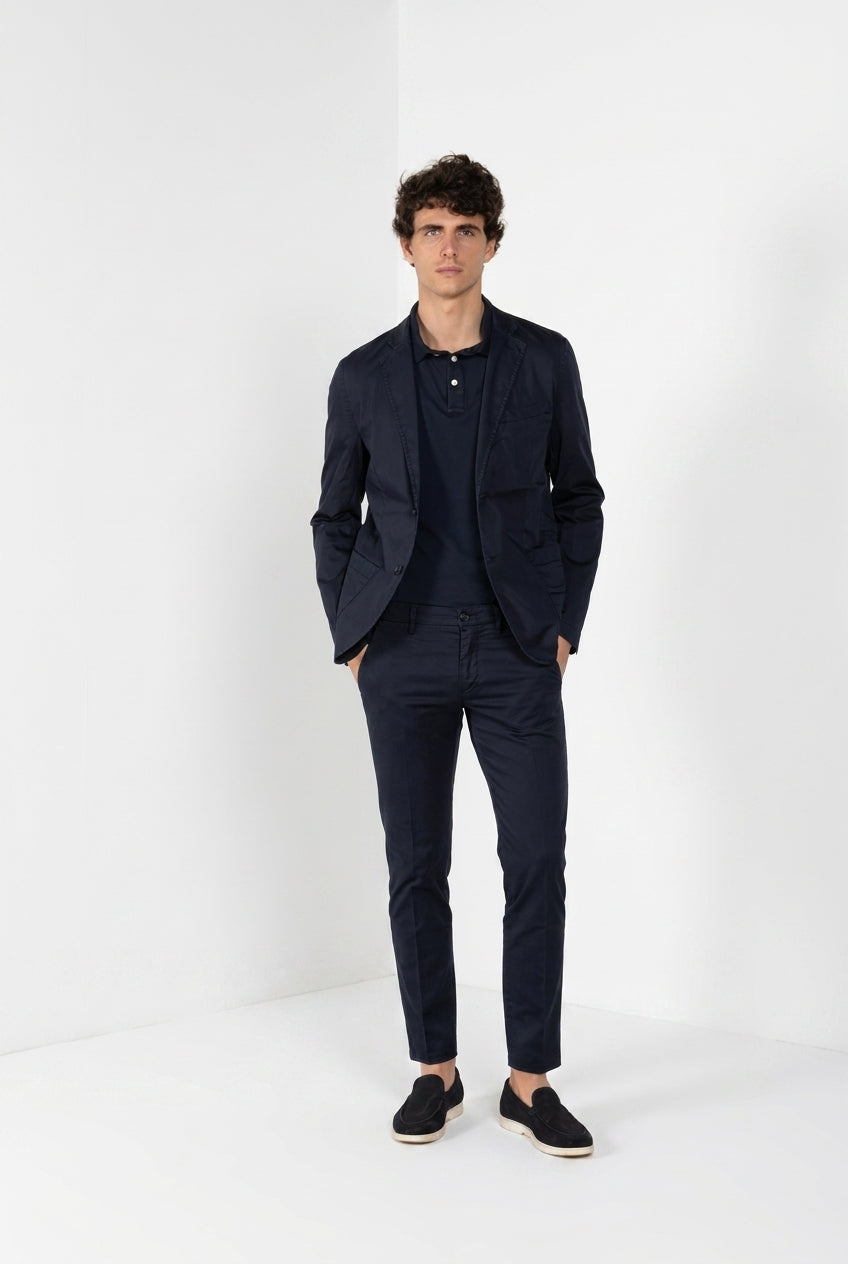 Torino Travel pantalone chino uomo in raso tecnico travel stretch slim fit