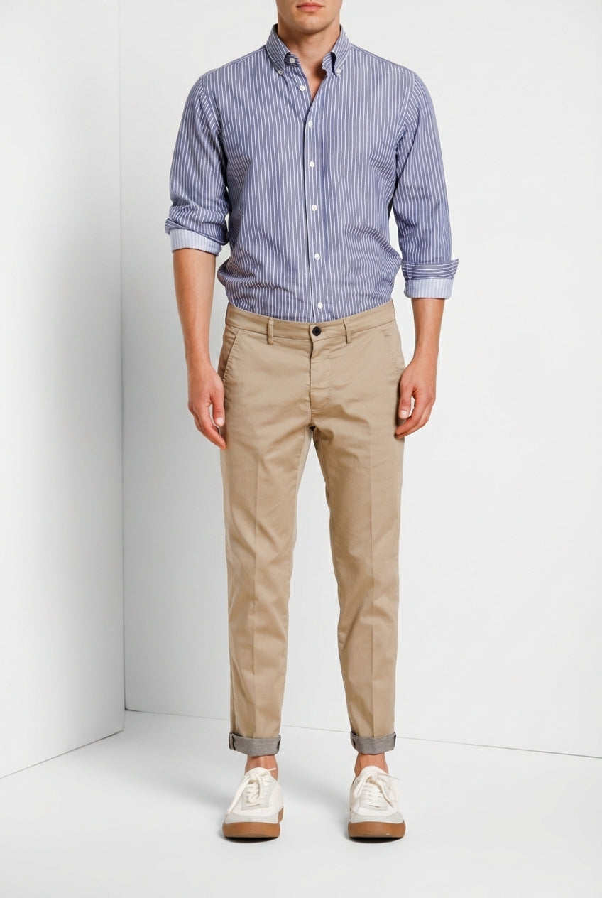 Torino Travel pantalone chino uomo in raso tecnico travel stretch slim fit