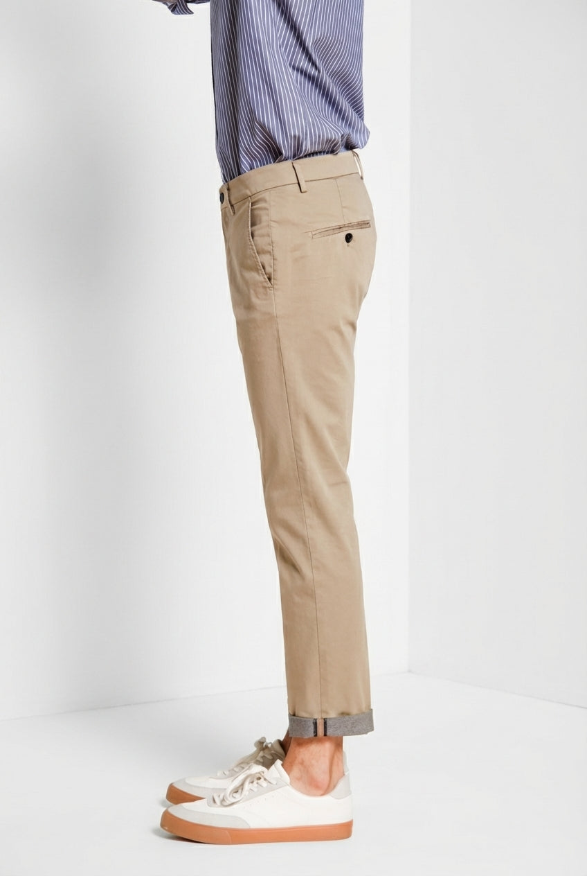 Torino Travel pantalone chino uomo in raso tecnico travel stretch slim fit