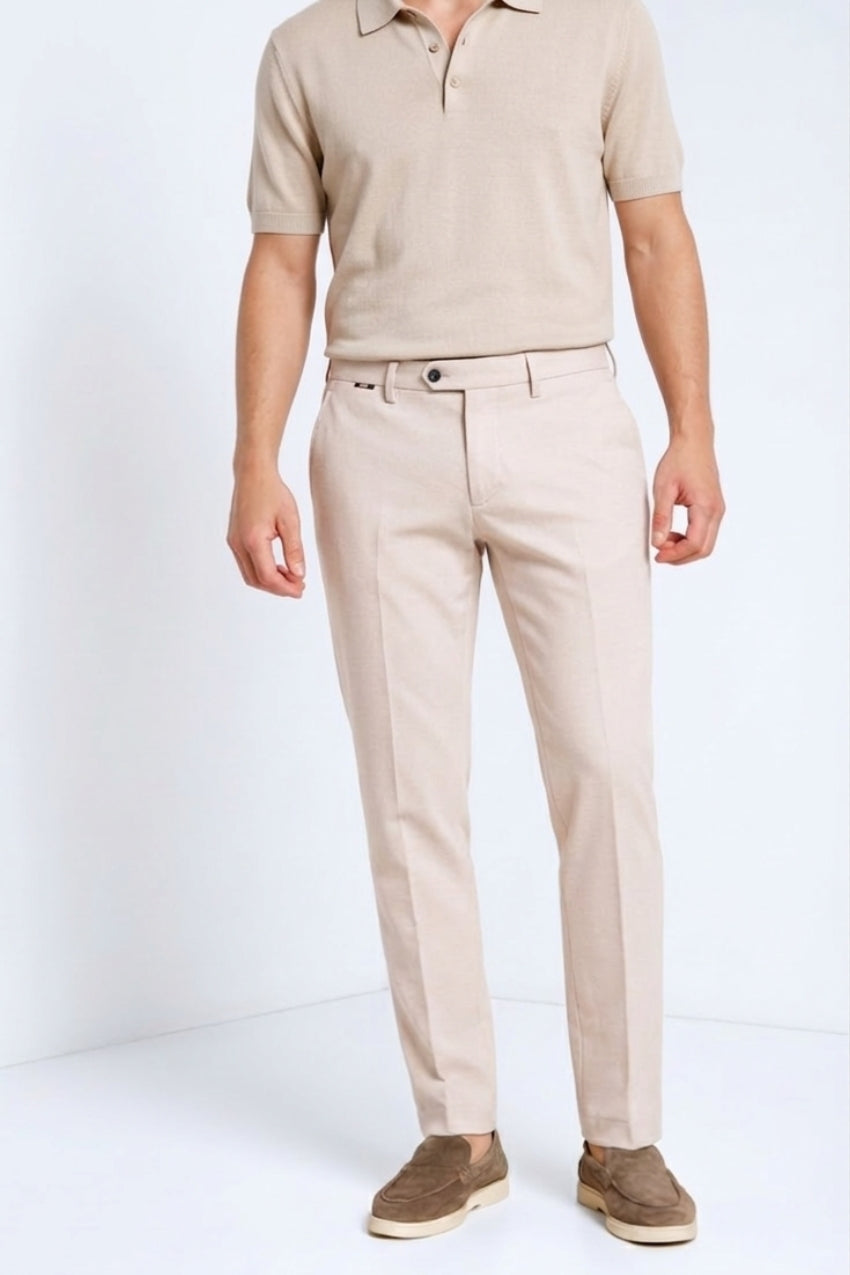 Torino Jog pantalone chino jogger uomo in jersey piquet stretch slim fit