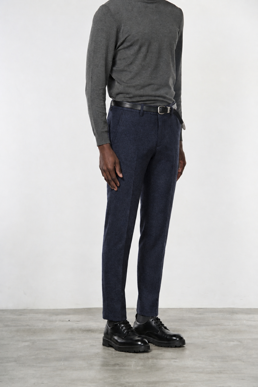 Torino Jog men’s chino pants in flannel jersey with slim fit
