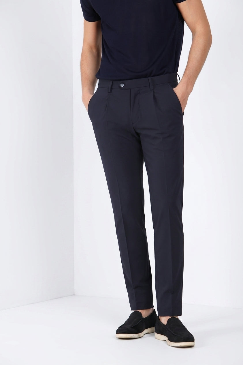 Torino 1 Pinces Dynamic men's chino jogger pants in super technical jersey slim fit