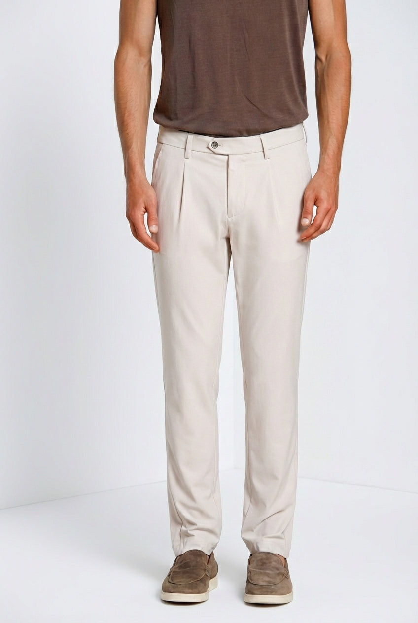 Torino 1 Pinces Dynamic pantalone chino jogger uomo in jersey super tecnico slim fit