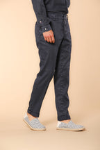 New York pantalone chino da uomo in lino e twill di cotone regular fit
