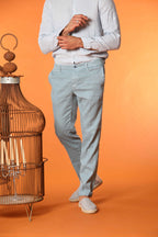 New York pantalone chino da uomo in lino e twill di cotone regular fit