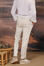 New York men's chino pants in linen and cotton twill regular fit