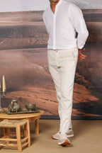 New York men's chino pants in linen and cotton twill regular fit