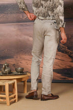 New York men's chino pants in linen and cotton twill regular fit