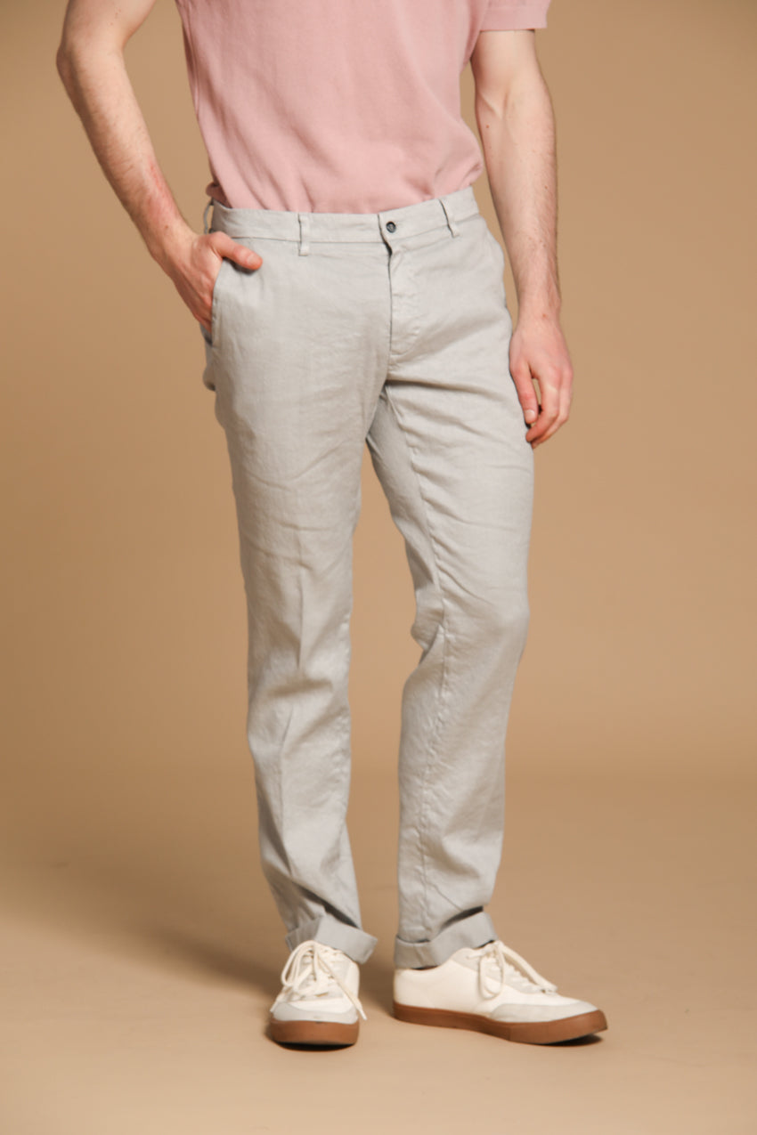 New York men's chino pants in linen and cotton twill regular fit