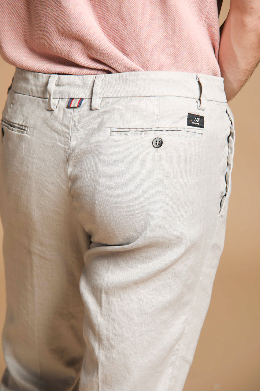 New York men's chino pants in linen and cotton twill regular fit