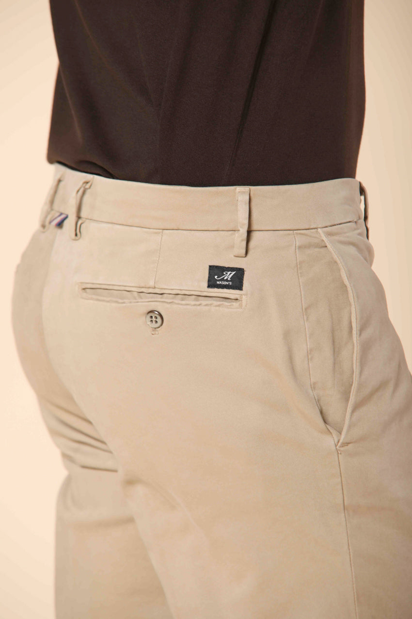 New York pantalón chino de hombre en gabardina elástica de ajuste regular ①