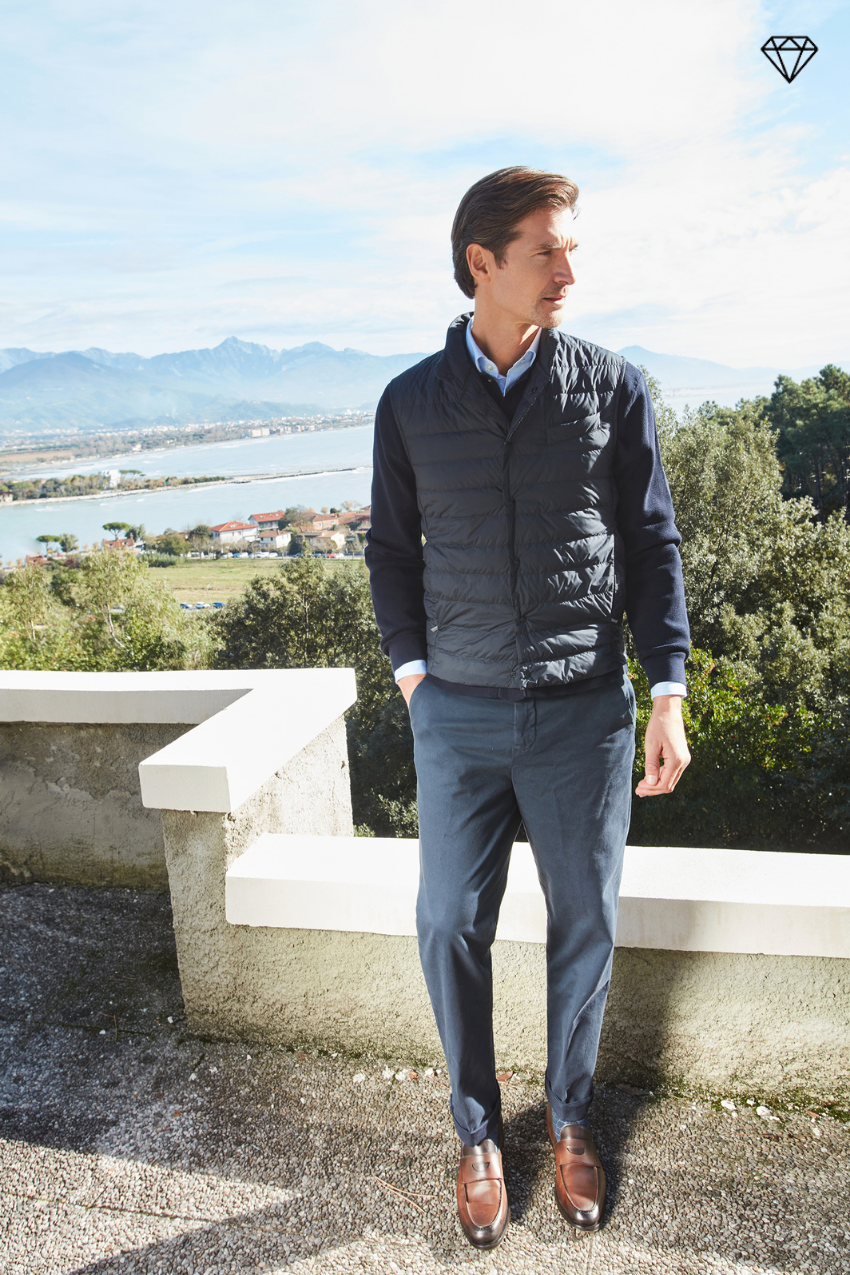 New York men's chino pants in stretch gabardine regular fit ①