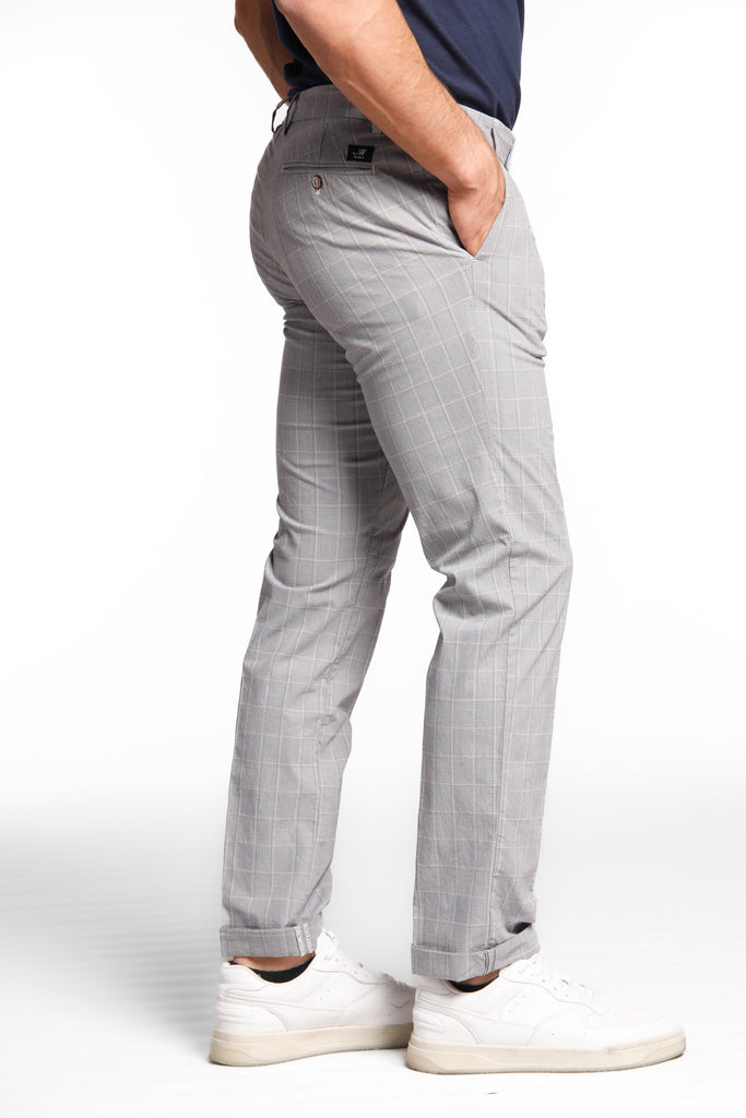 New York pantalone chino uomo in tencel e cotone galles sfumato regular fit