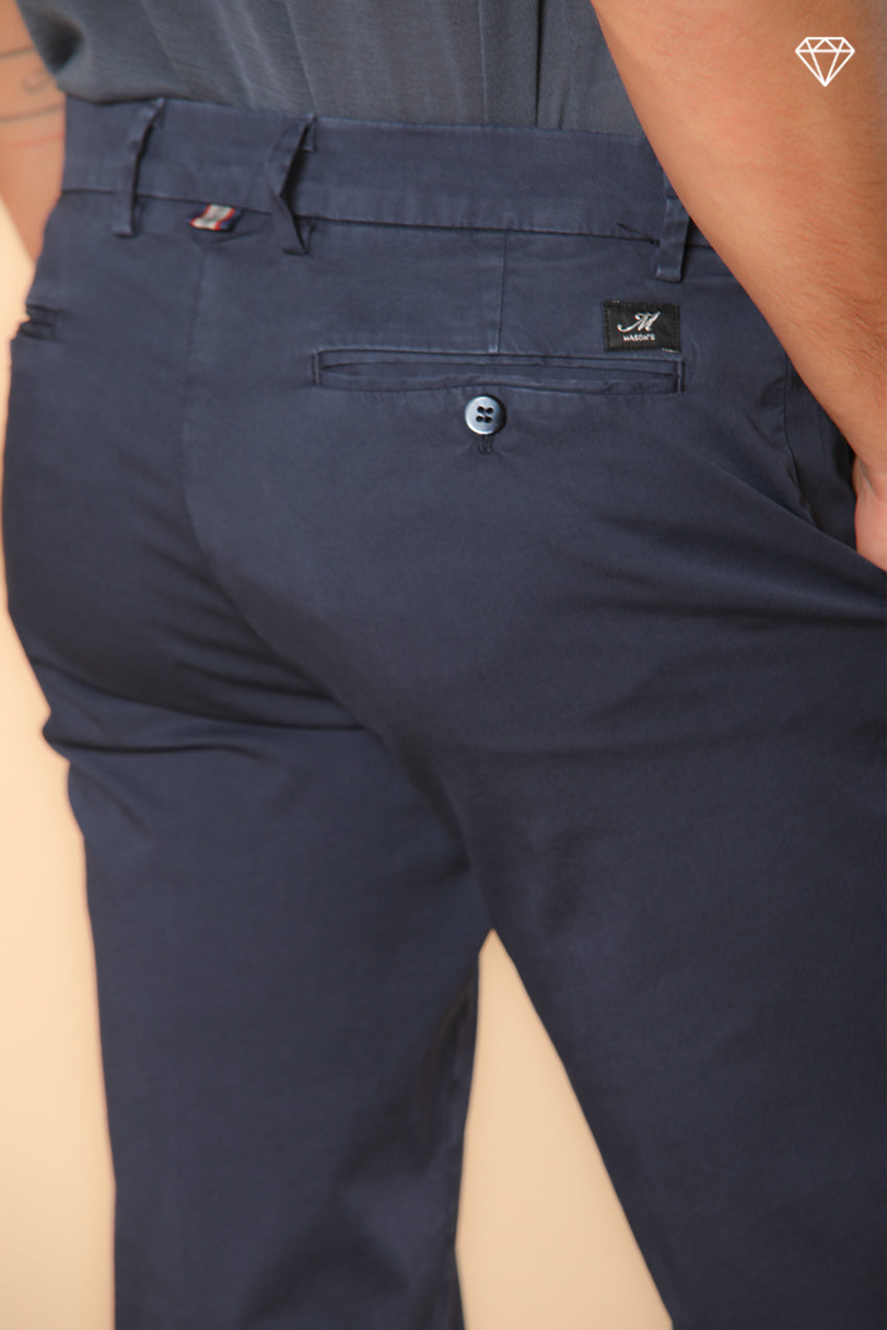 New York pantalón chino hombre en raso elástico regular fit ①